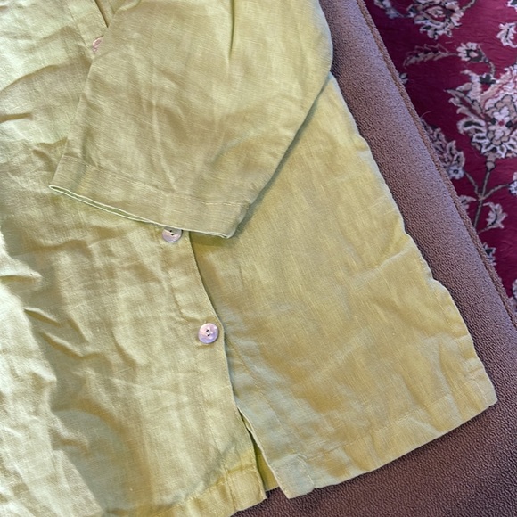 Mosaic USA Yellow Linen Tunic Top Shirt Size Medium - Picture 5 of 6